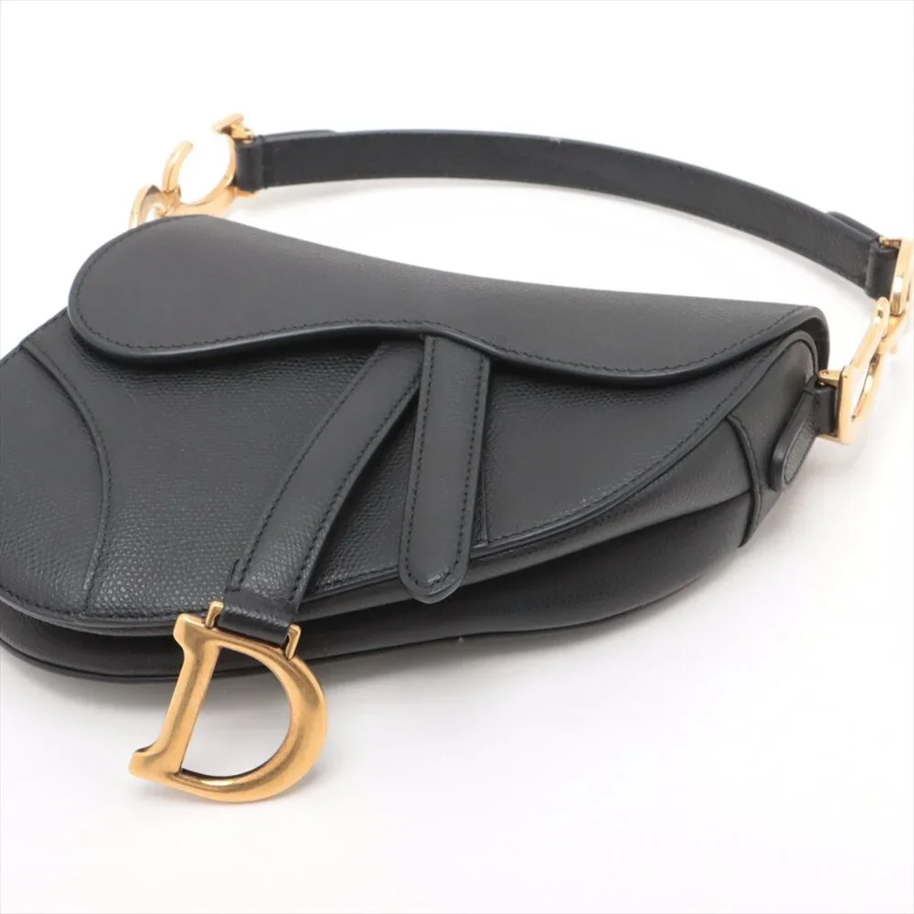 Sold Out ✅Christian Dior Saddle Bag Leather Shoulder bag Black - Picture 3 of 13
